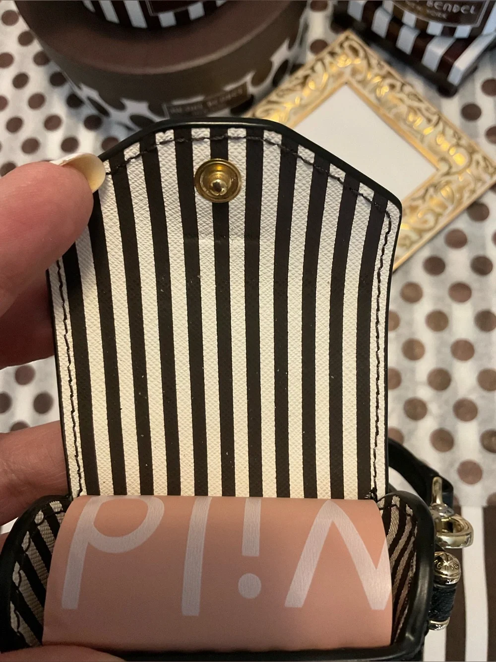 Henri Bendel Black Saffiano Leather Dog Waste Bag Holder